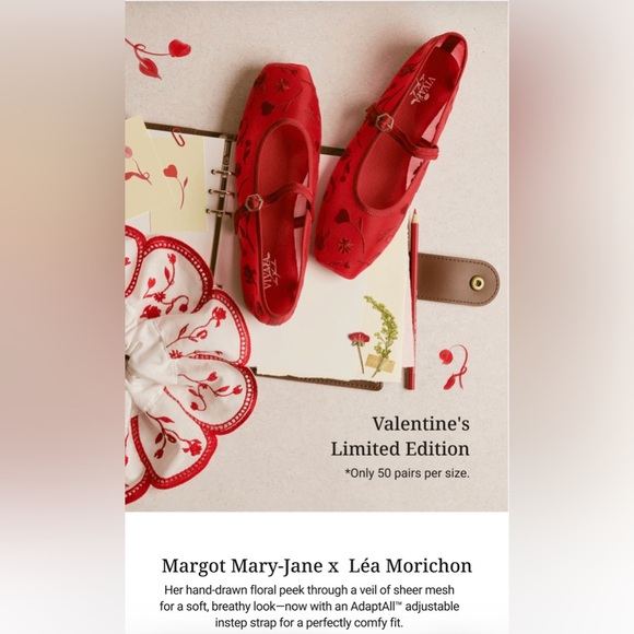 Vivaia Shoes - VIVAIA “ONE OF A KIND” Margot Mary-Jane Valentine Ruby Red Mesh Editions